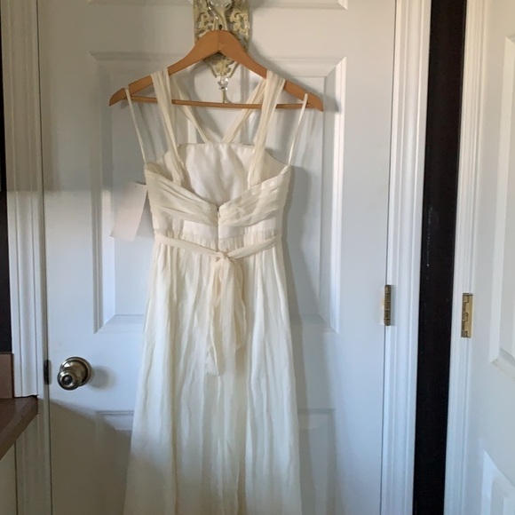 NWT Stunning Priscilla of Boston Cream Halter Wedding Dress Size 2 - Picture 9 of 14